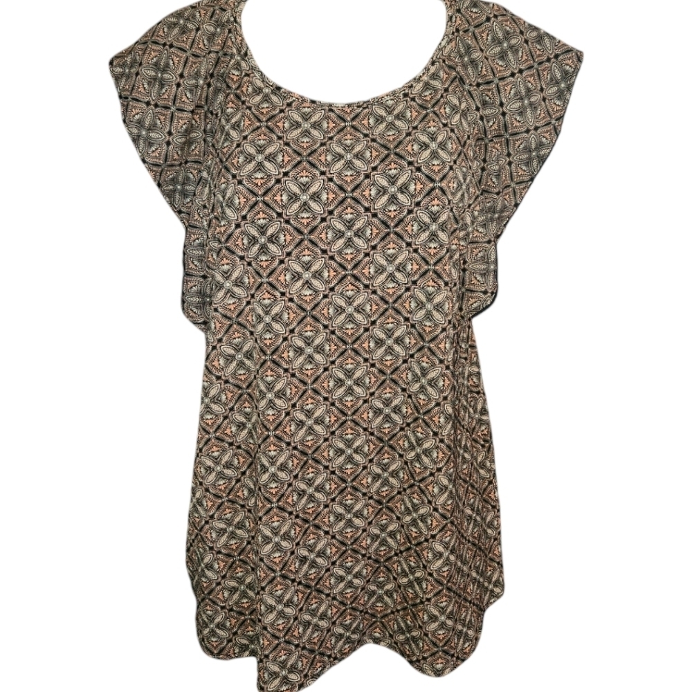 NWT Roz & Ali Ruffled Cap Sleeve Top